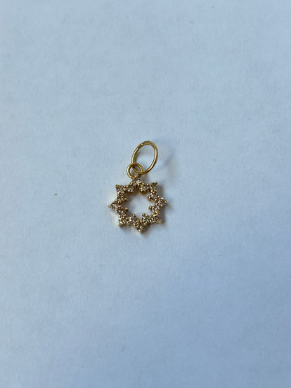 Star 14k Solid Gold Diamond Pendants