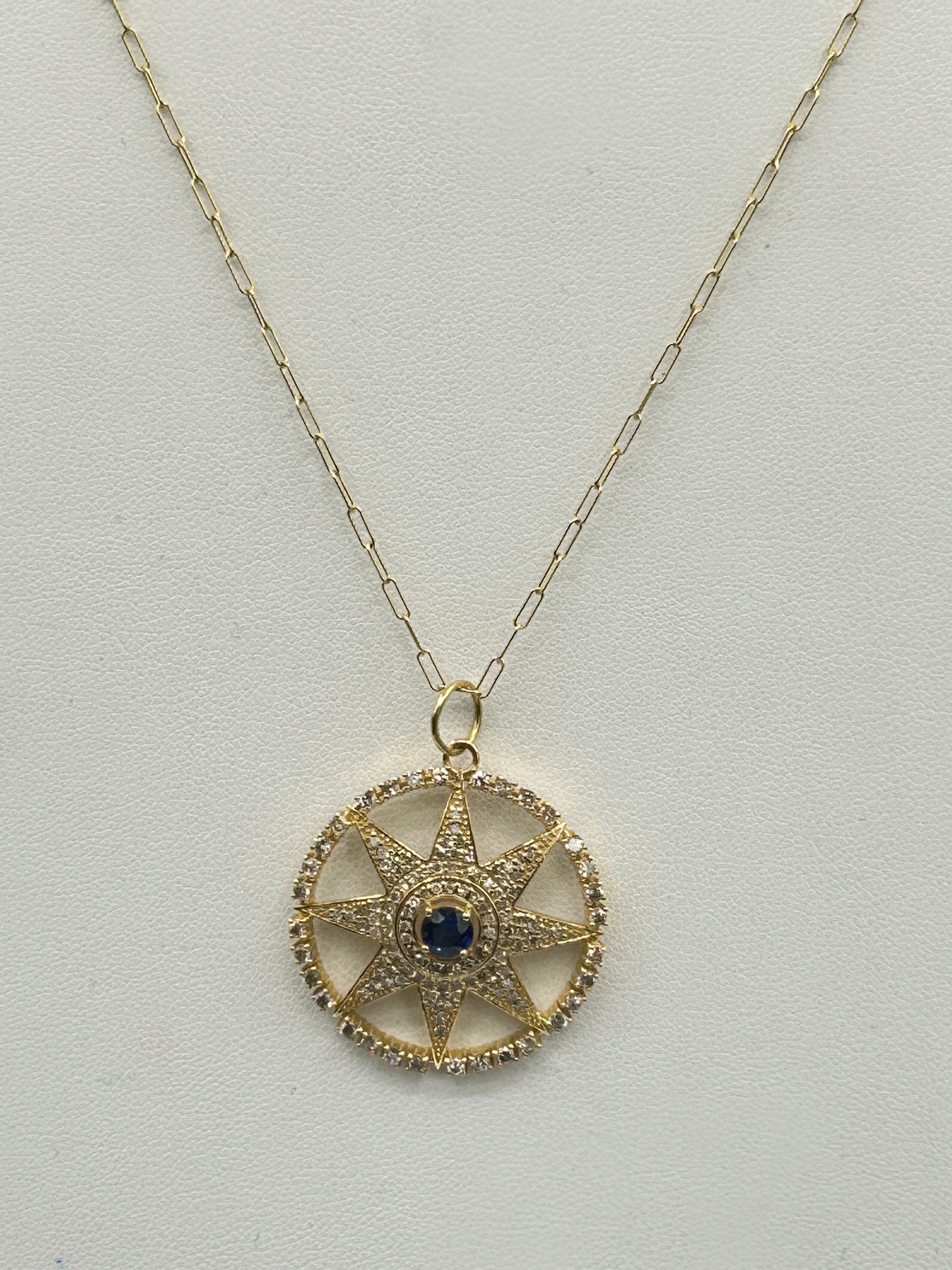 Star 14k Solid Gold Diamond Pendants