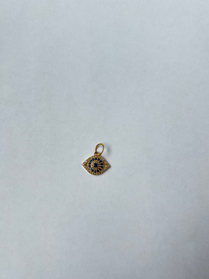 Evil eye 14k Solid Gold Diamond Necklace
