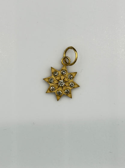 Star 14k Solid Gold Diamond Pendants