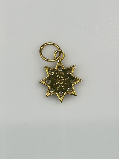 Star 14k Solid Gold Diamond Pendants