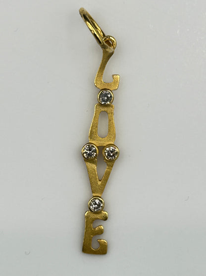 Love 14k Solid Gold Diamond Pendants