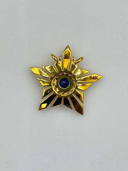 Star 14k Solid Gold Diamond Pendants