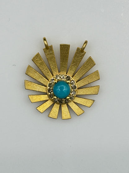 Moon 14k Solid Gold Diamond Pendants