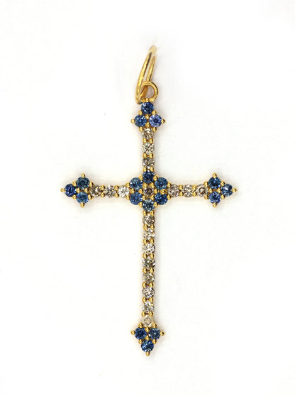 Cross 14k Solid Gold Diamond Pendants.