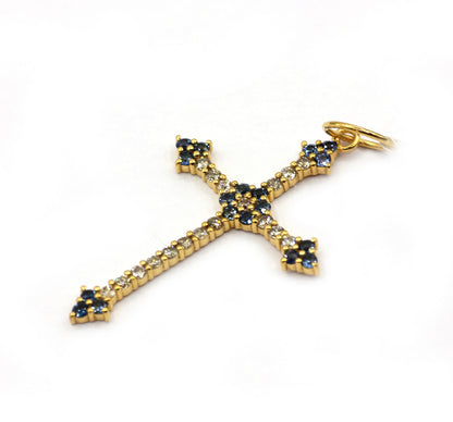 Cross 14k Solid Gold Diamond Pendants.