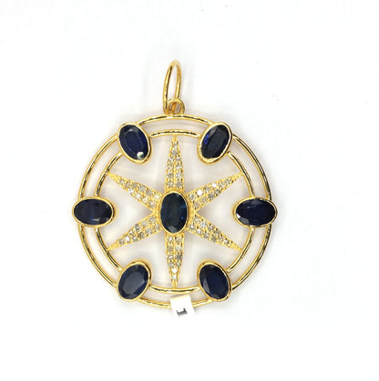 Round 14k Solid Gold Diamond Pendants.