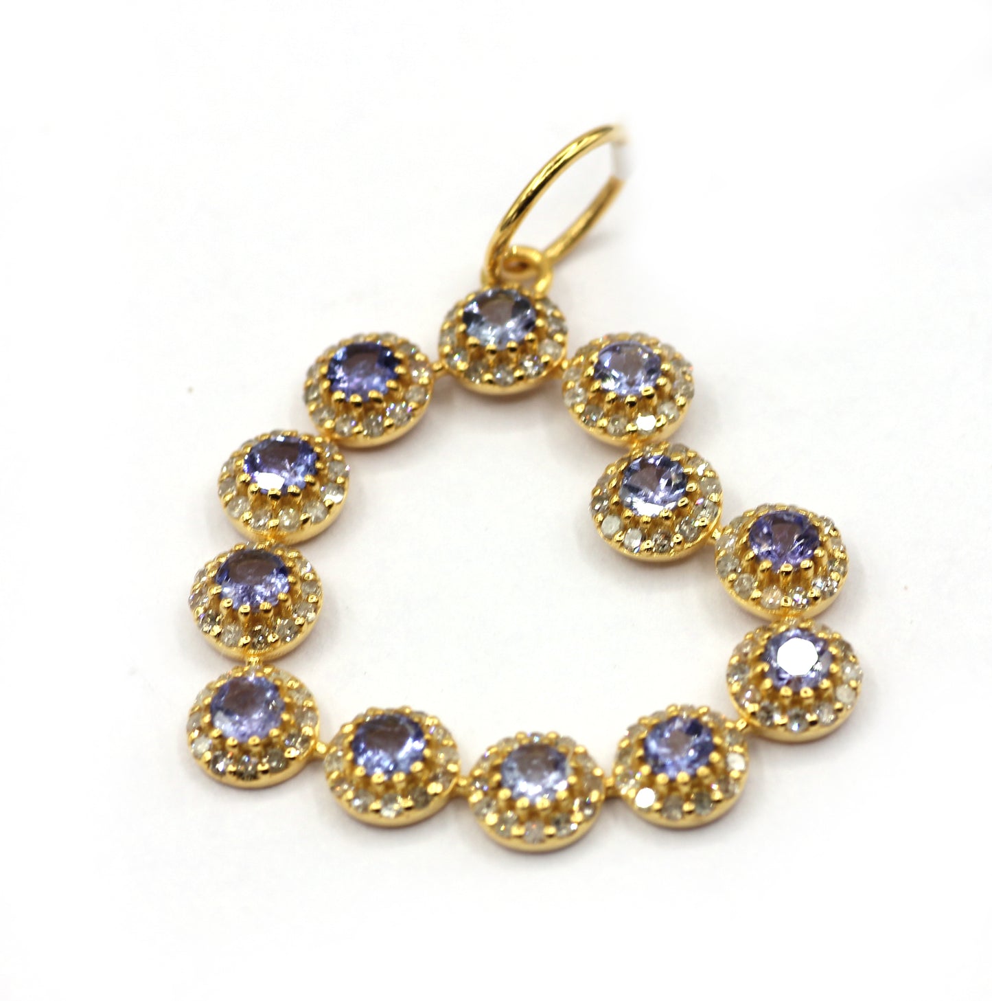 Heart 14k Solid Gold Diamond Pendants.