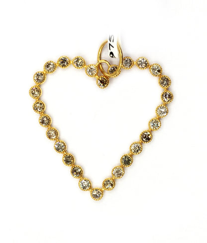 Heart 14k Solid Gold Diamond Pendants.