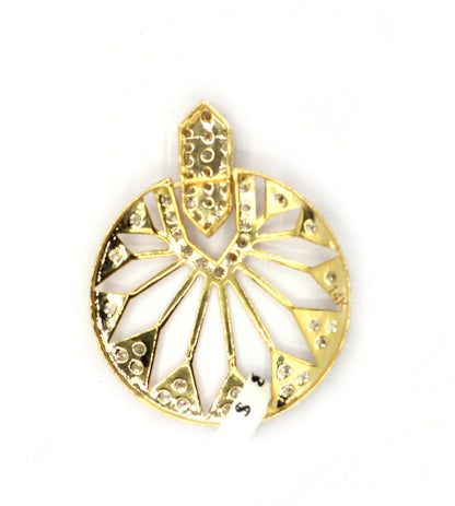 Round 14k Solid Gold Diamond Pendants
