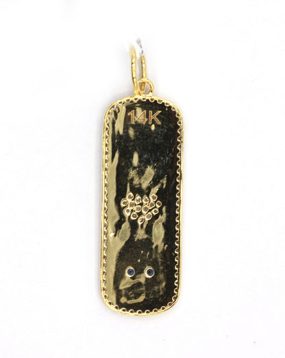 Rectangle 14k Solid Gold Diamond Pendants