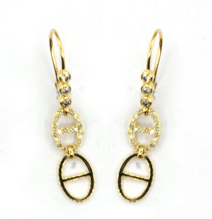 14k Solid Gold Diamond Earring.14k Solid Gold Diamond Earring