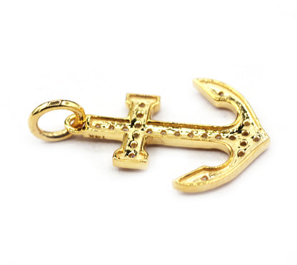 Anchor 14k Solid Gold Diamond Pendants.