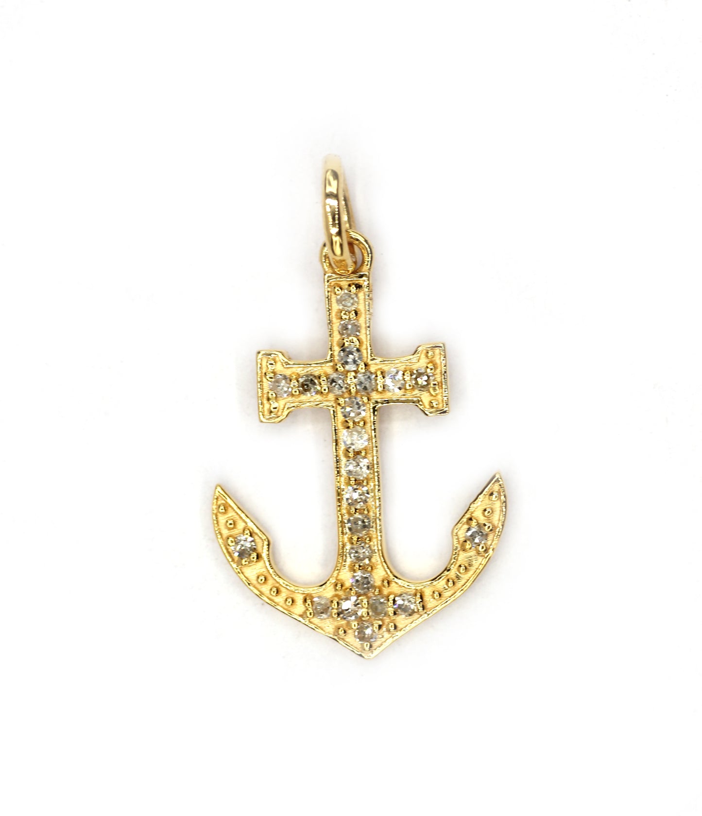 Anchor 14k Solid Gold Diamond Pendants.