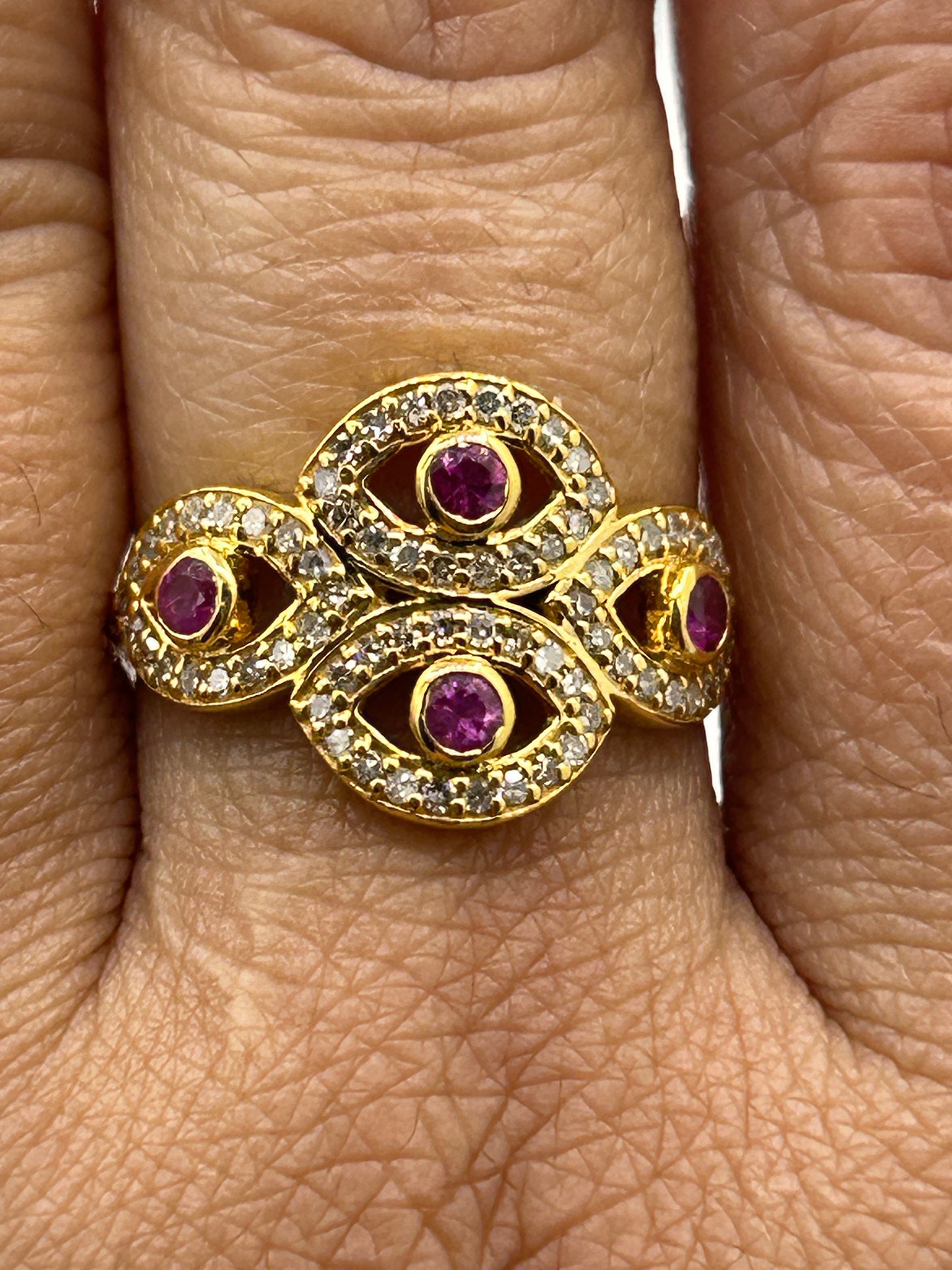 Evil Eye 14k Solid Gold Diamond Rings..