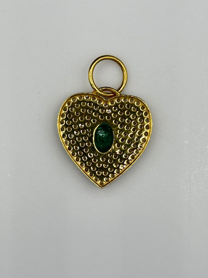 Heart 14k Solid Gold Diamond Pendants