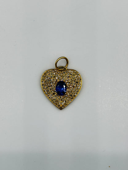 Heart 14k Solid Gold Diamond Pendants