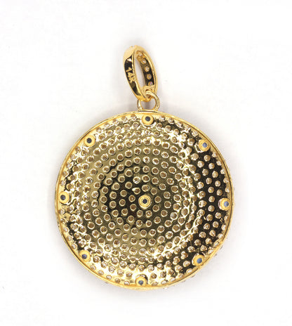 Round 14k Solid Gold Diamond Pendants.
