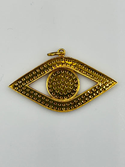 Evil eye 14k Solid Gold Diamond Pendants