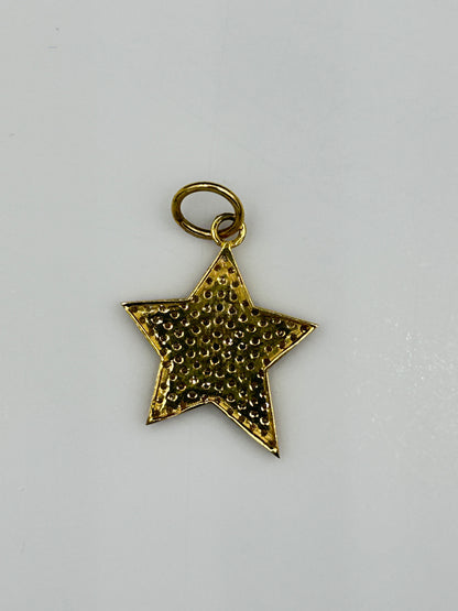 Star 14k Solid Gold Diamond Pendants