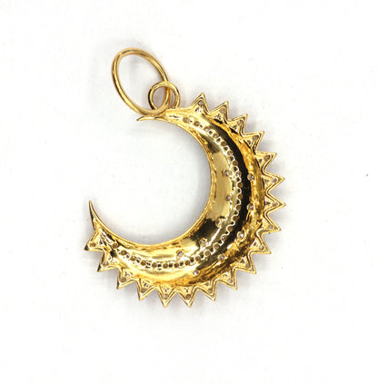 Moon 14k Solid Gold Diamond Pendants