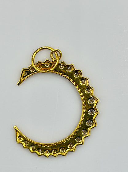 Moon 14k Solid Gold Diamond Pendants