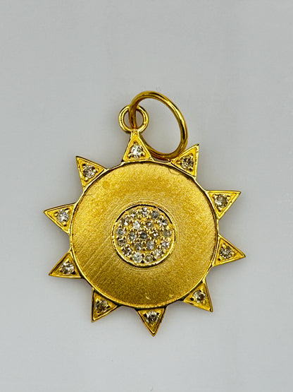 Star 14k Solid Gold Diamond Pendants