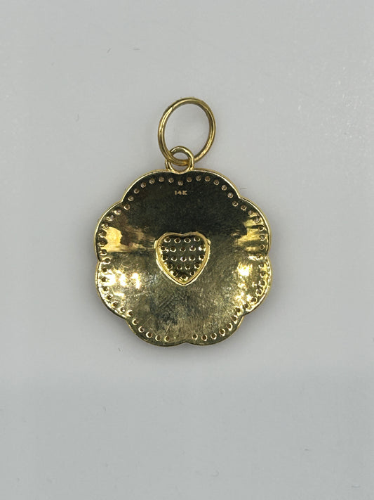 Heart 14k Solid Gold Diamond Pendants