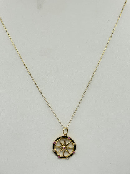 Star 14k Solid Gold Diamond Pendants