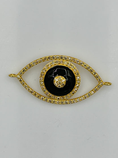 Evil Eye 14k Solid Gold Diamond Pendants