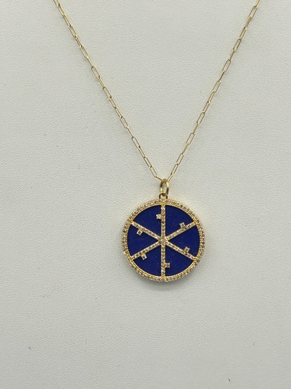 Lapis Lazuli Pendant in 14k Gold with Diamonds
