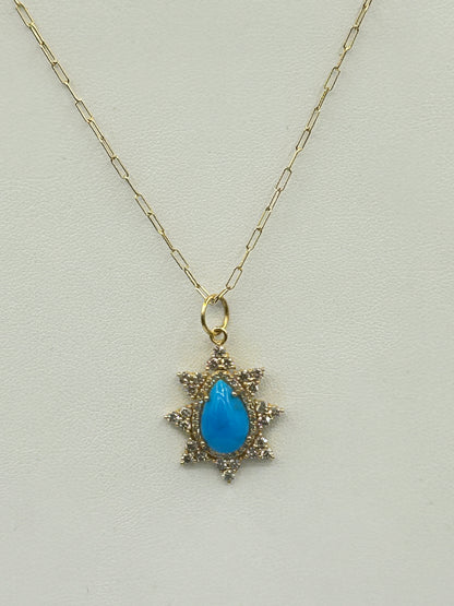 14k Solid Gold Diamond Pendants