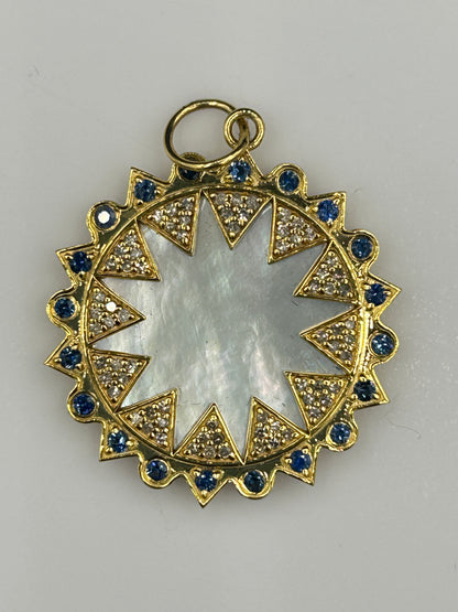 Round 14k Solid Gold Diamond Pendants