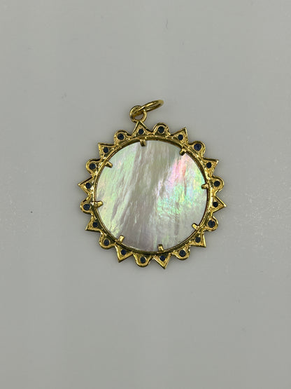 Round 14k Solid Gold Diamond Pendants