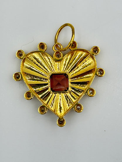 Heart 14k Solid Gold Diamond Pendants