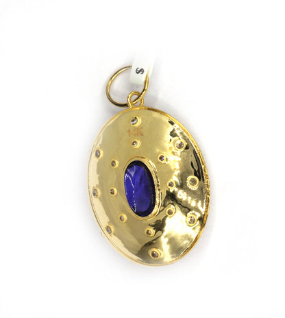 Oval 14k Solid Gold Diamond Pendants