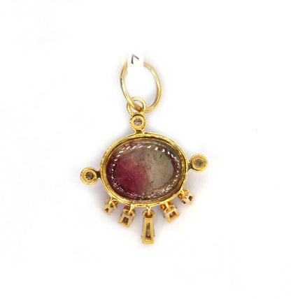14k Solid Gold Diamond Pendants.