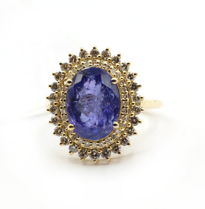 Tanzanite 14k Solid Gold Diamond Rings.