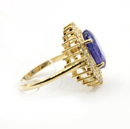 Tanzanite 14k Solid Gold Diamond Rings.
