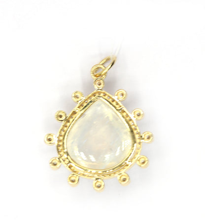 Pear 14k Solid Gold Diamond Pendants