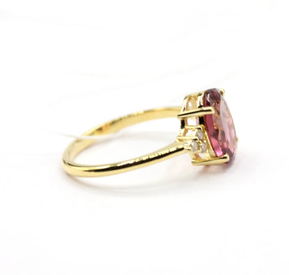 Oval 14k Solid Gold Diamond Rings.