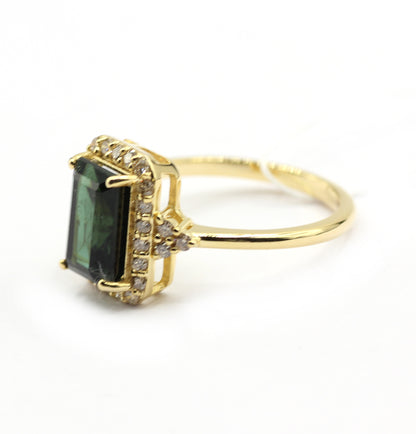 Emerald 14k Solid Gold Diamond Rings.