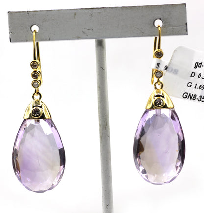 14k Solid Gold Diamond Earring