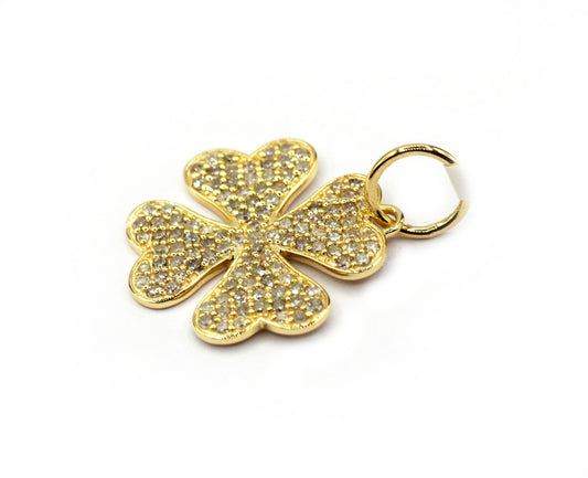 Heart 14k Solid Gold Diamond Pendants