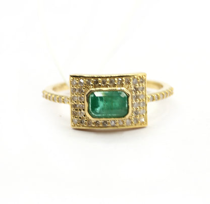 Emerald 14k Solid Gold Diamond Rings.