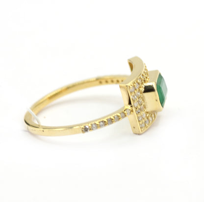 Emerald 14k Solid Gold Diamond Rings.