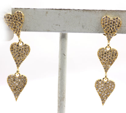 Heart 14k Gold Diamond Earring