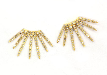 Star 14k Gold Diamond  Stud Earring