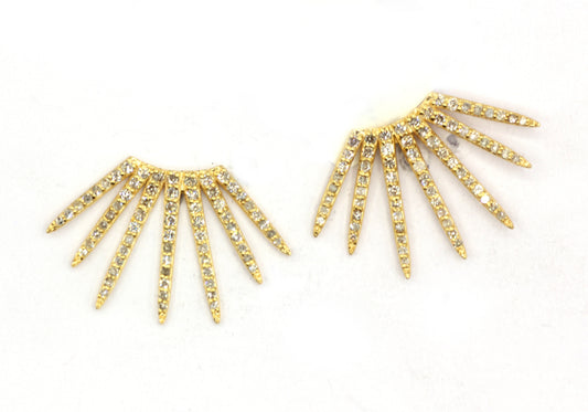 Star 14k Gold Diamond  Stud Earring
