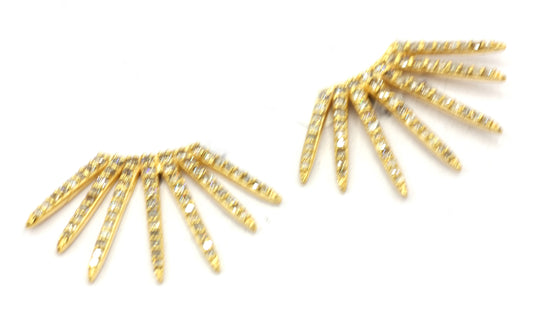 Star 14k Gold Diamond  Stud Earring